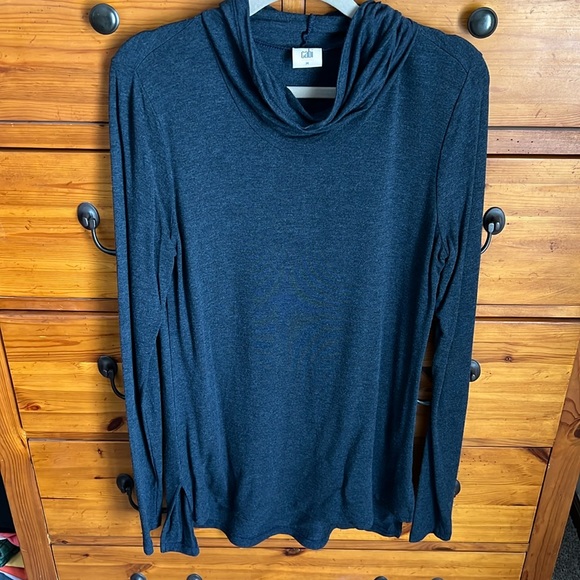 cabi Turtle Tee  Midnight Blue #3628 Cowl Neck - Picture 2 of 6